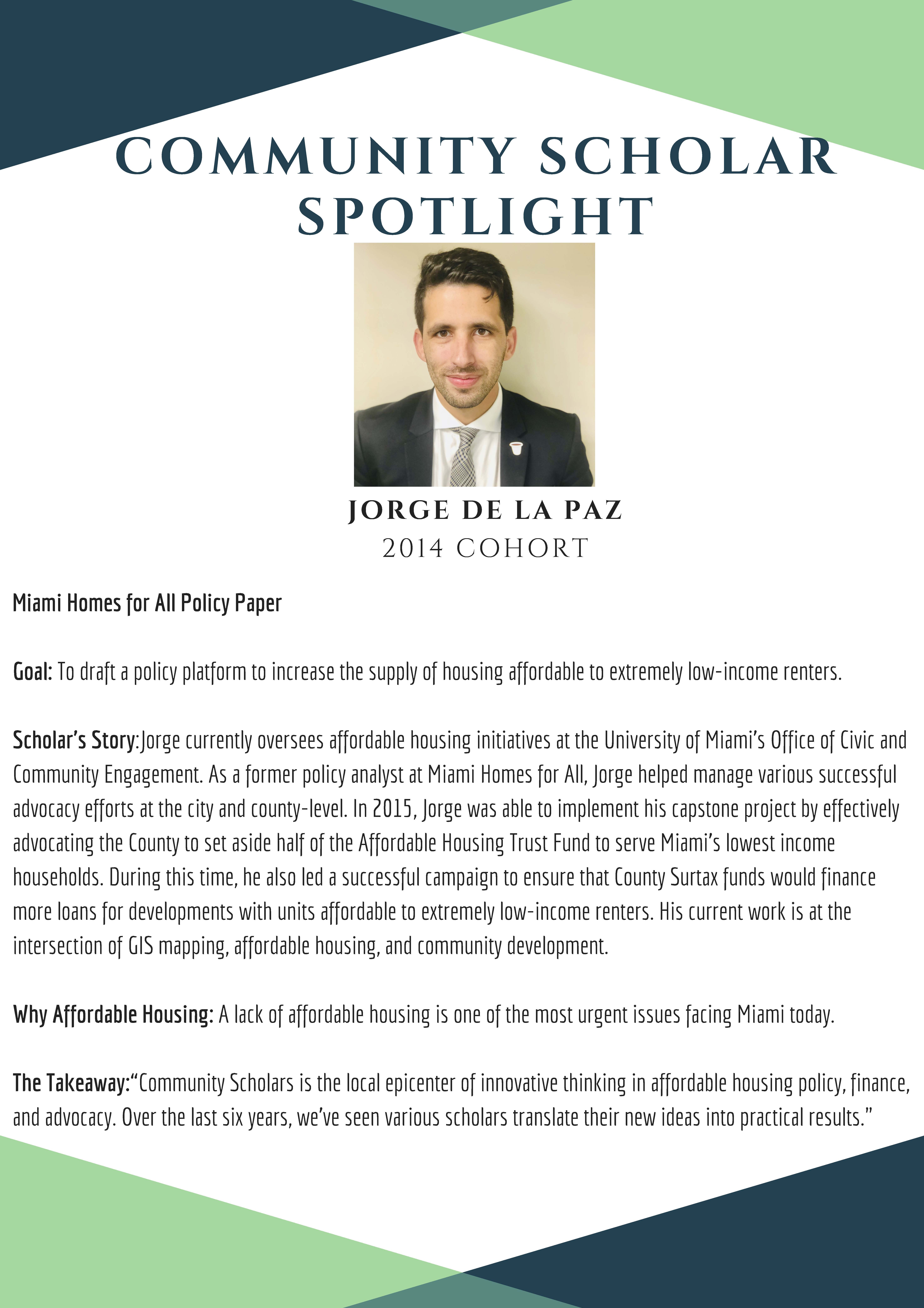 Jorge de la Paz Spotlight